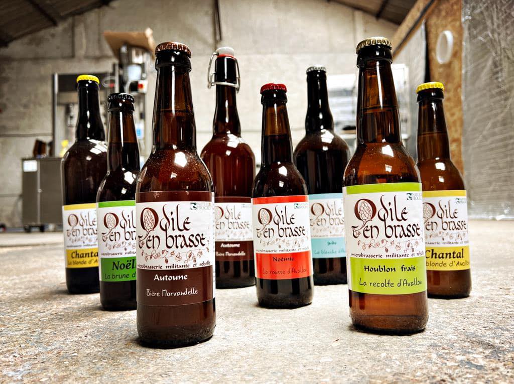 Bouteilles de bière de la microbrasserie Odile T'En Brasse à Avallon